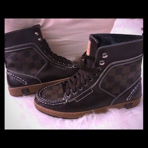 Louis Vuitton 3/4 inch Damier boots